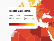 Македонија без суштински напредок според листата на „Транспаренси интернешнл“ за перцепција на корупција за 2025 година